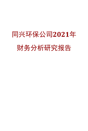 同兴环保公司2021年财务分析研究报告.docx