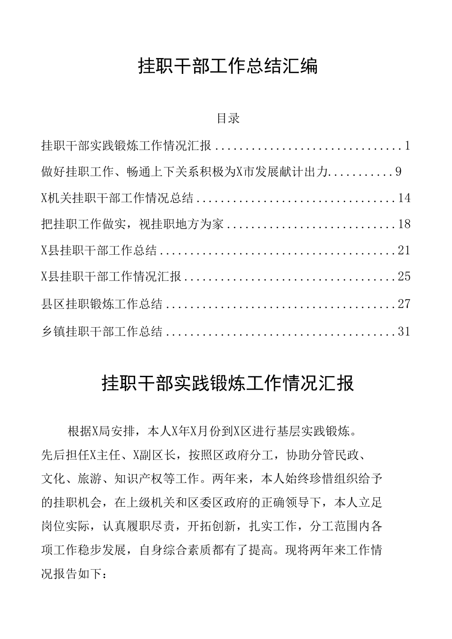 挂职干部工作总结汇编.docx_第1页