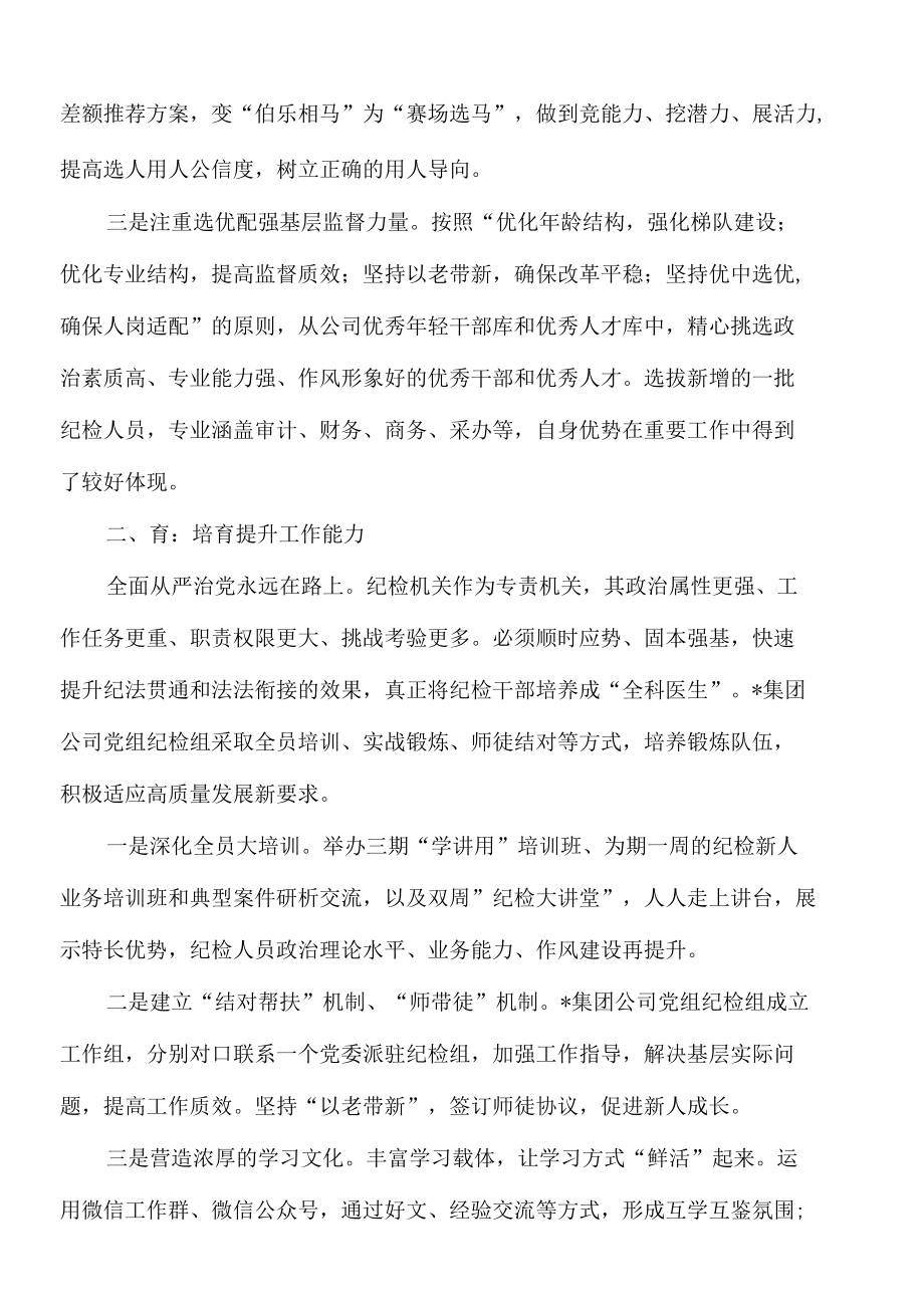 2022年国企纪检队伍建设经验材料.docx_第2页