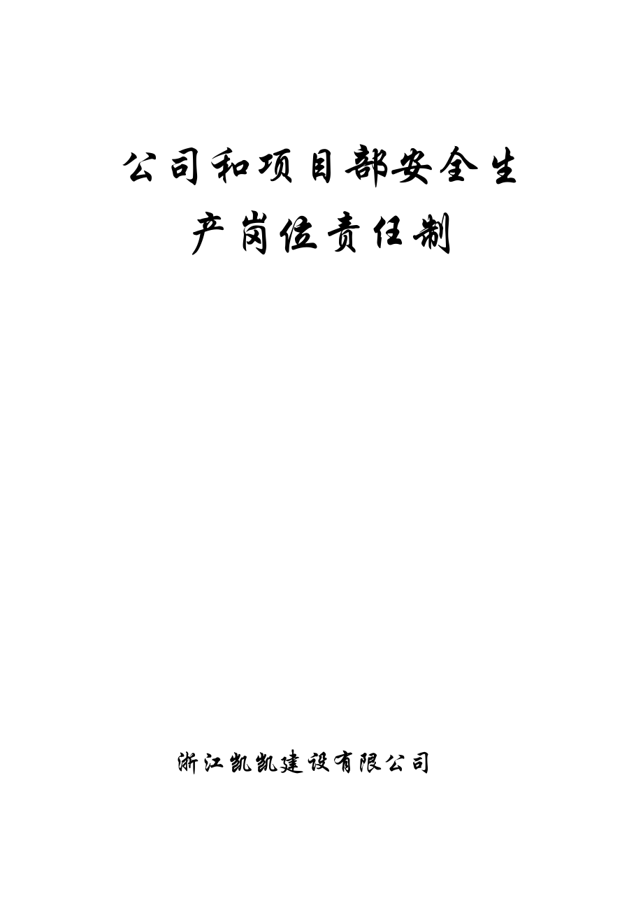 管理制度-公司和项目部安全责任制度 精品.doc_第1页