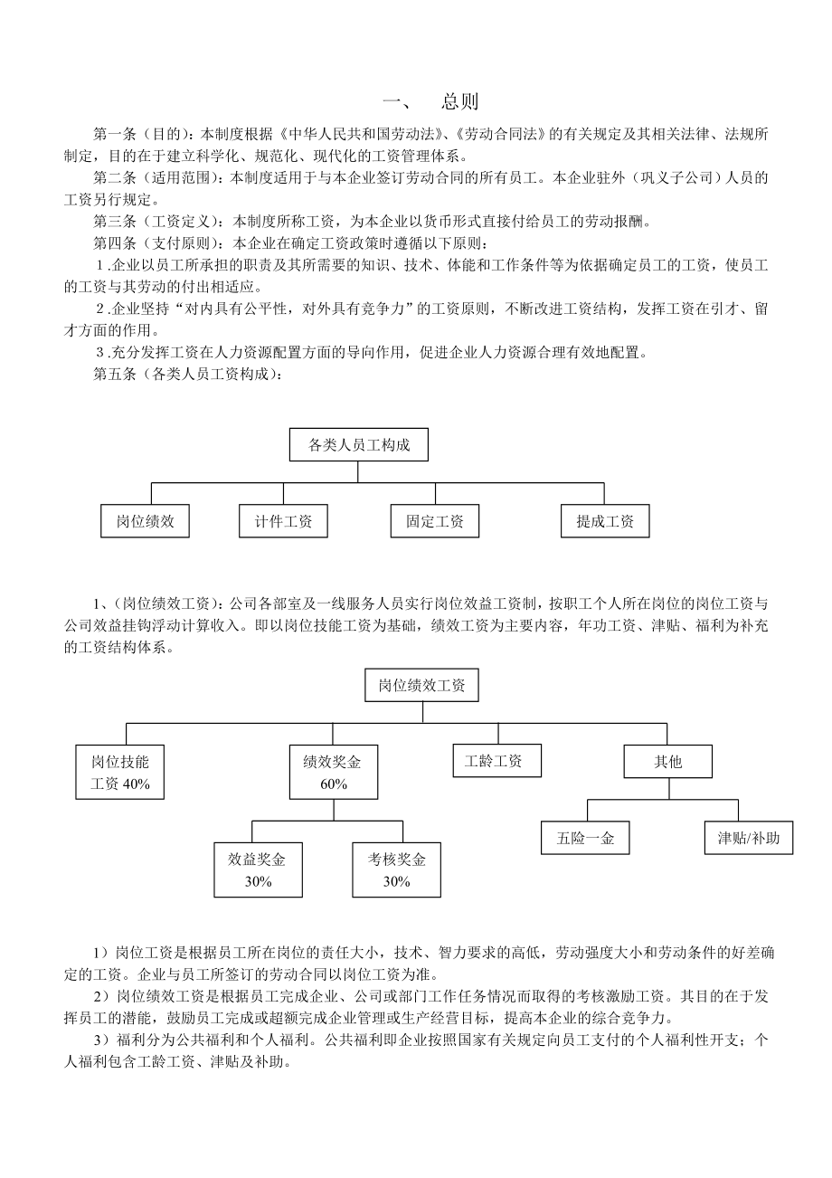 管理制度-制造型企业工资制度 精品.doc_第1页