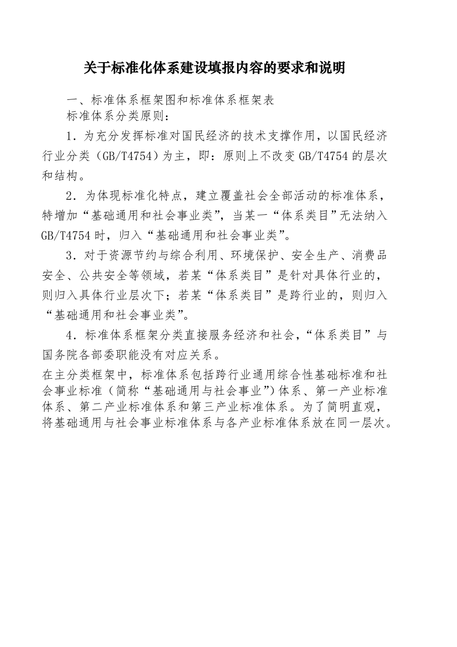 管理制度-关于标准化体系建设填报内容的要求和说明中华人民共和国民 精品.doc_第1页