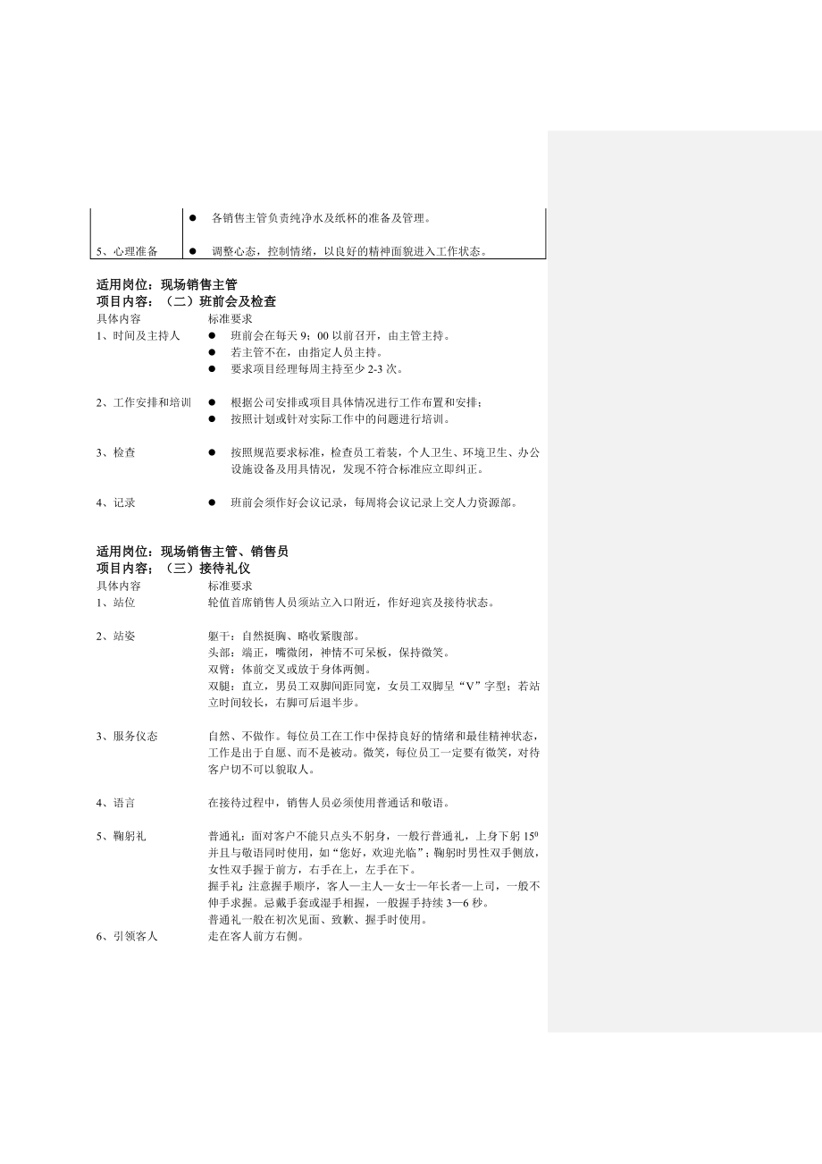 管理制度-项目销售现场接待规范 精品.doc_第2页