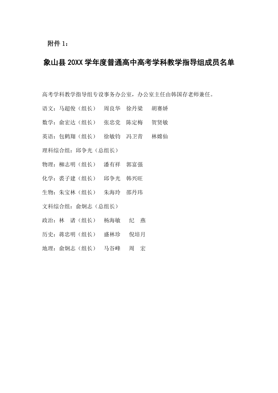 管理制度-象山县普通高中高考学科教学指导组工作规程 精品.doc_第1页