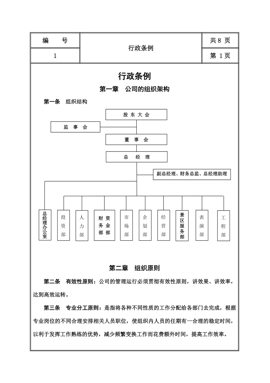 管理制度-企业内部行政条例 精品.doc_第1页