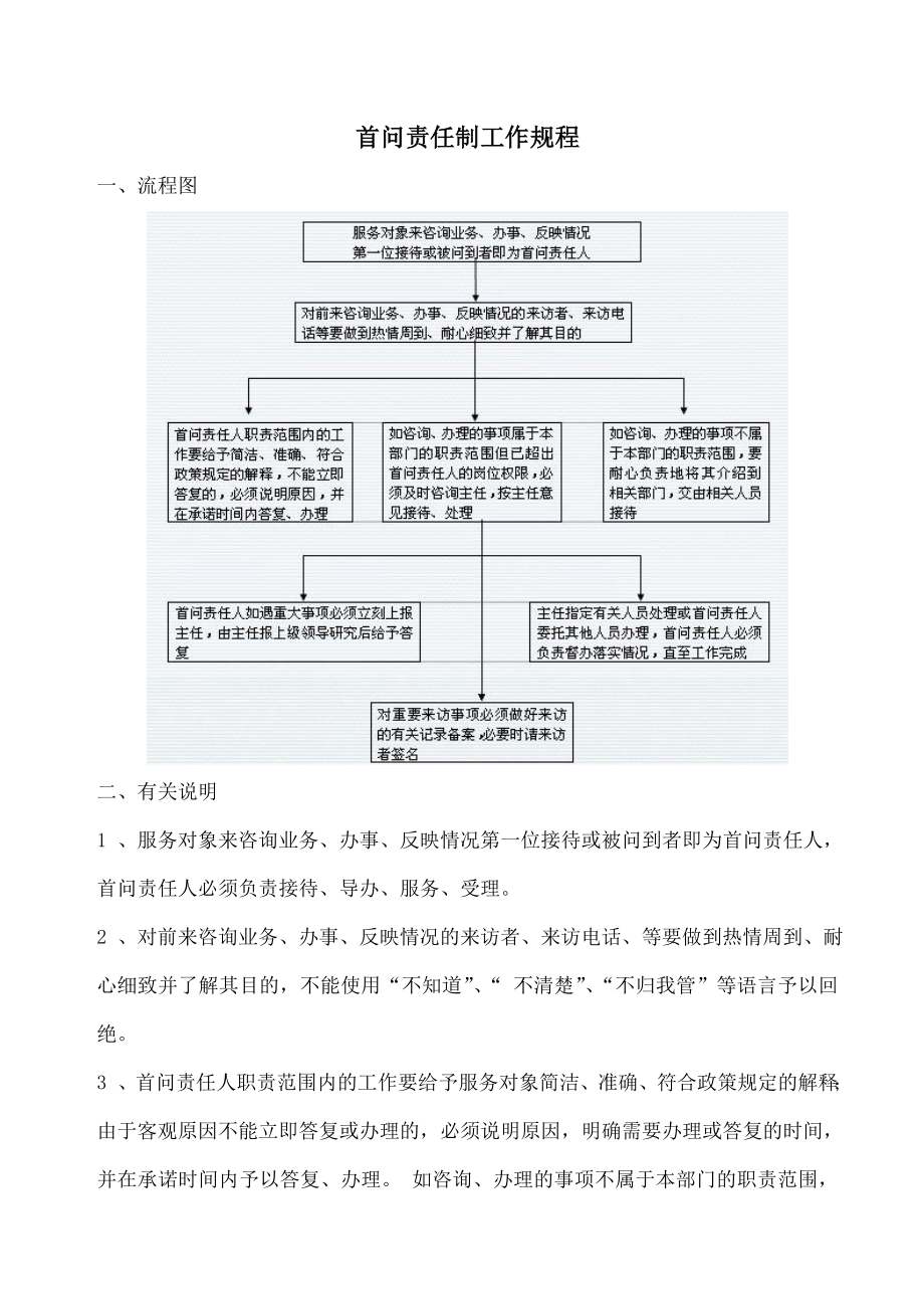 管理制度-首问责任制工作规程 精品.doc_第1页