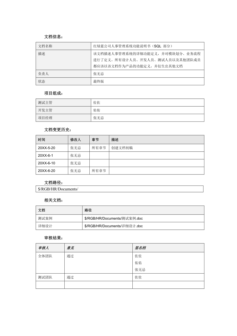 管理制度-人事管理系统功能规范SQL数据库设计 精品.doc_第2页