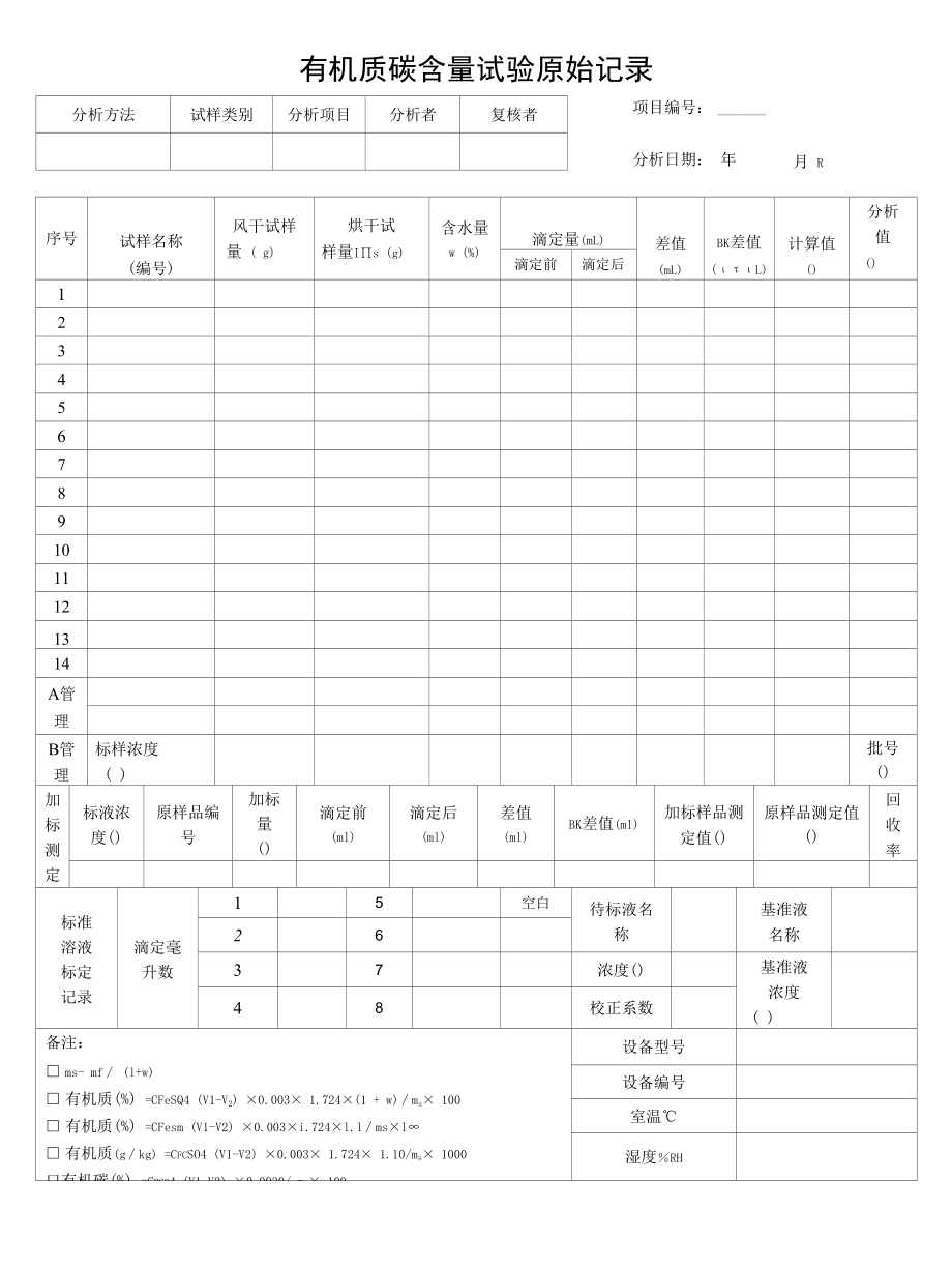 有机质含量测定原始记录.docx_第1页