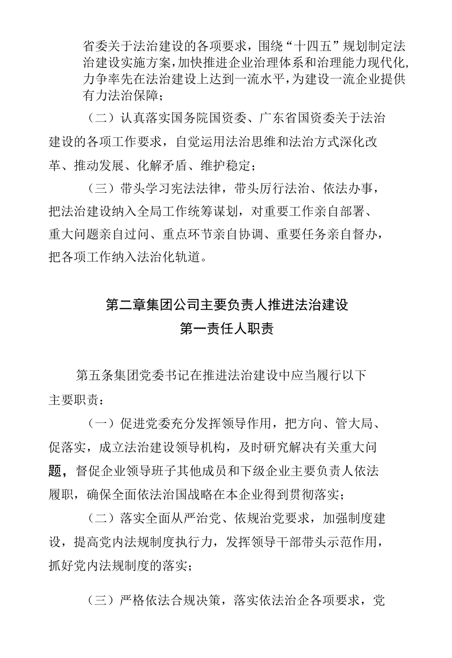 企业主要负责人履行推进法治建设第一责任人职责实施细则.docx_第2页