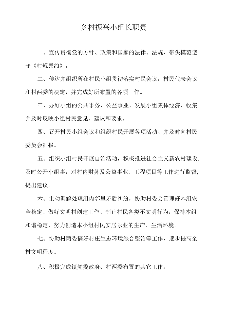 乡村振兴小组长职责.docx_第1页