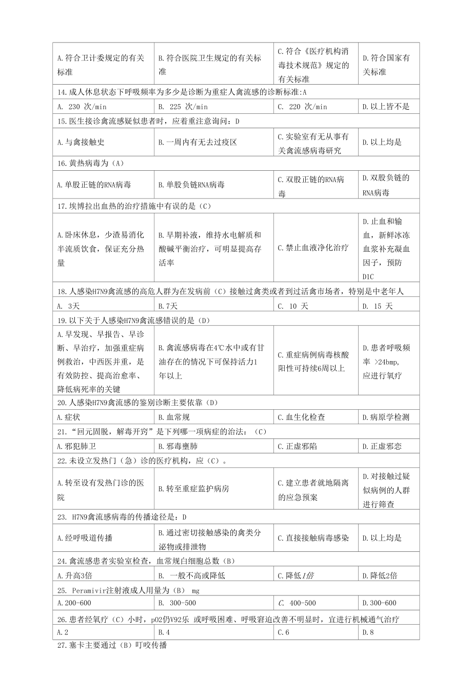 H7N9禽流感等6种传染病测试题.docx_第2页