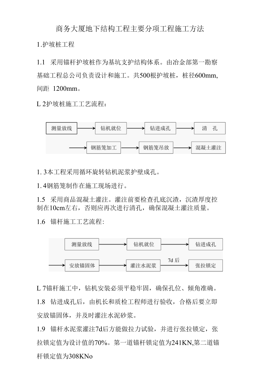 商务大厦地下结构工程主要分项工程施工方法.docx_第1页