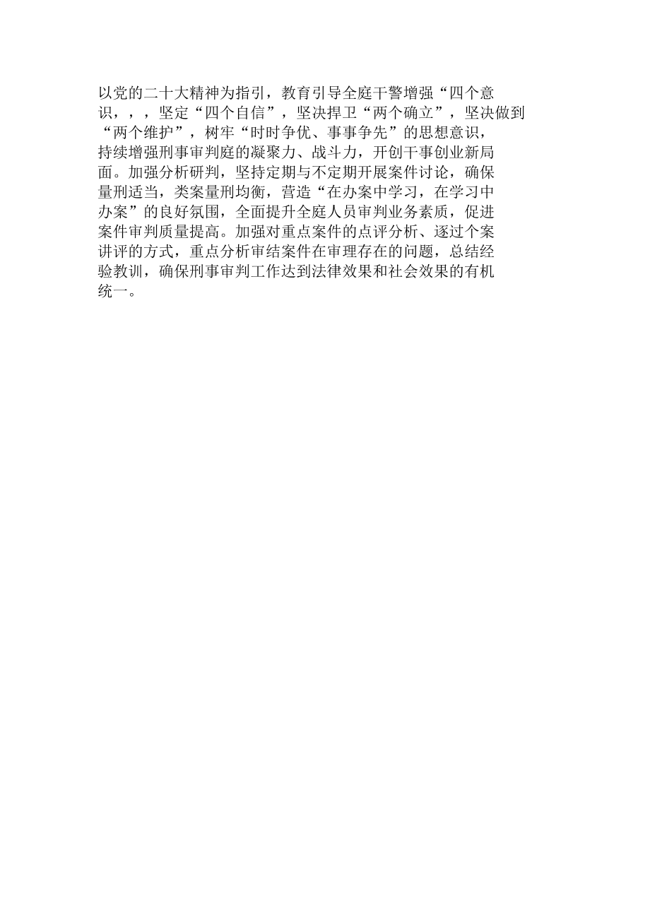 法院刑庭庭长学习党的二十次大会精神心得体会.docx_第2页