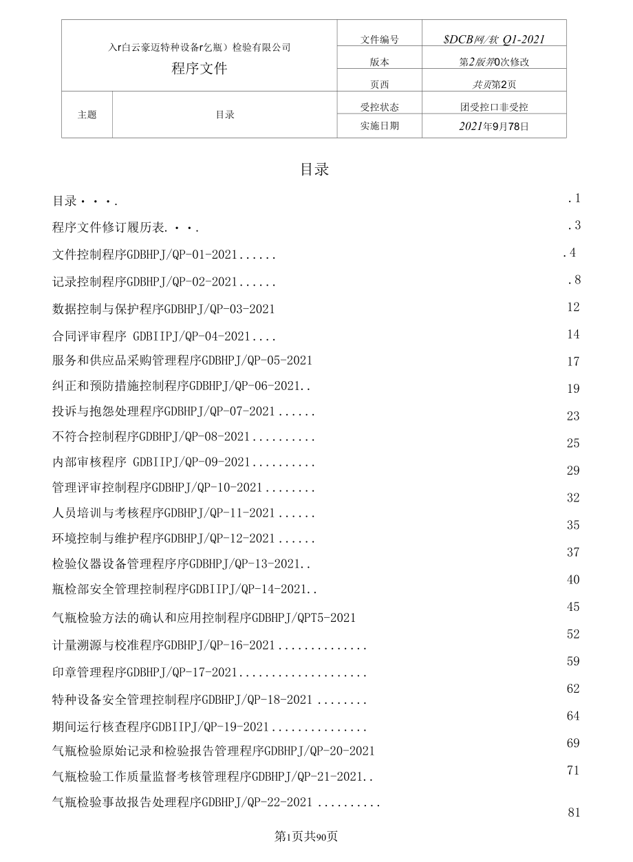 2021版特种设备（气瓶）检验机构程序文件汇编.docx_第2页