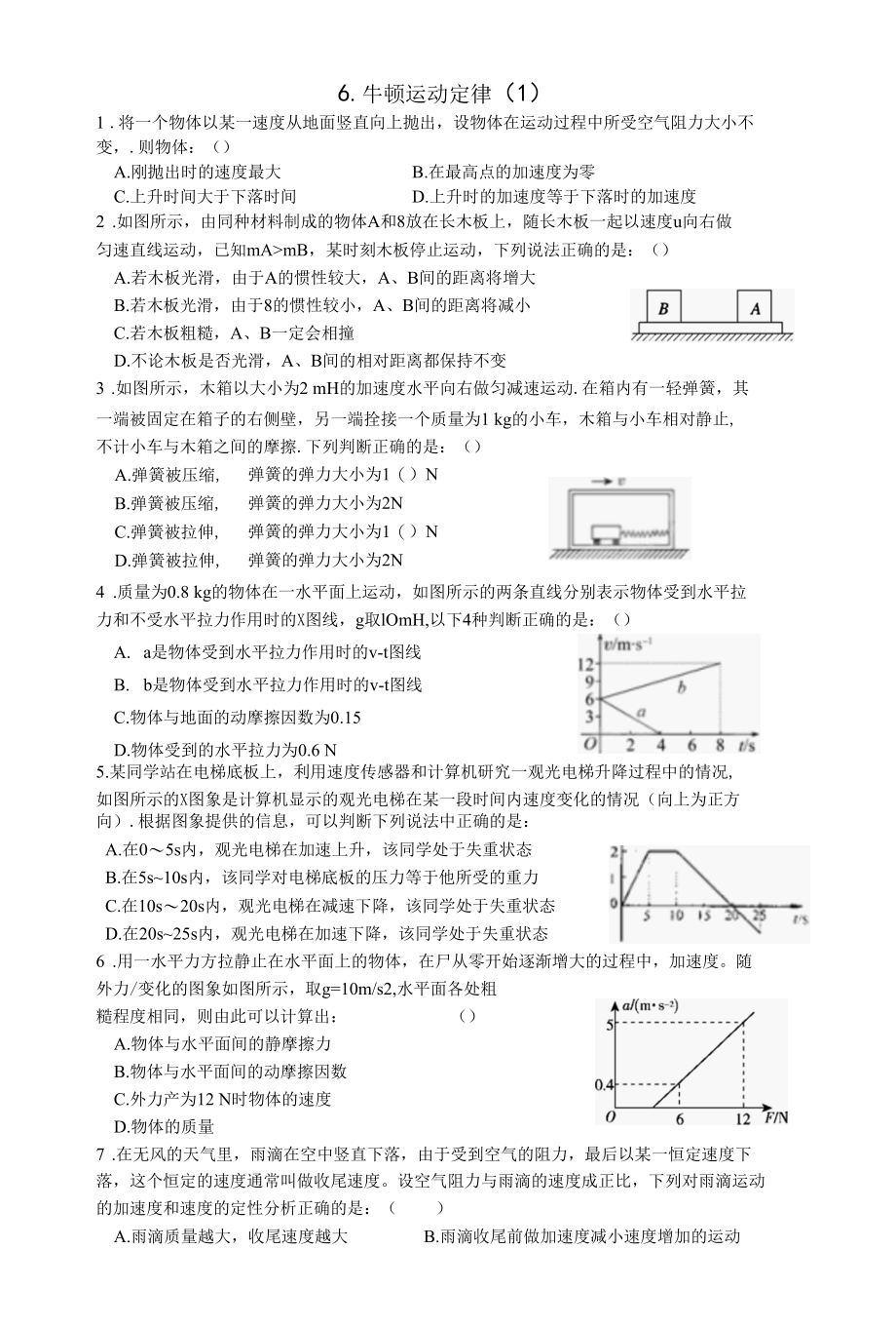 牛顿运动定律题.docx_第1页