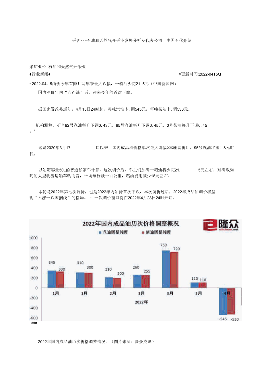 采矿业-石油和天然气开采业发展分析及代表公司-中国石化介绍.docx_第1页