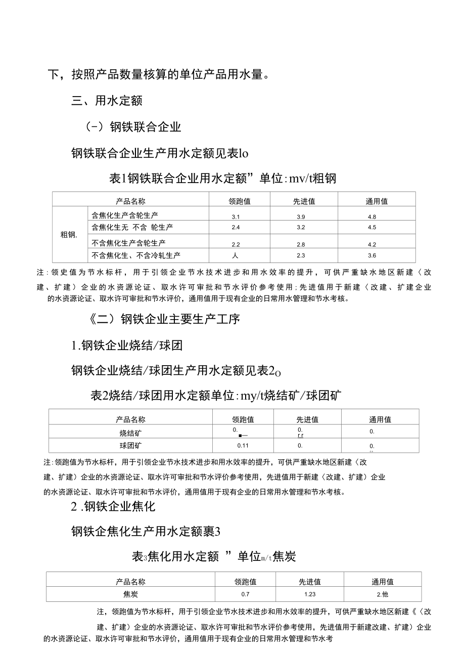 钢铁等十八项工业用水定额(2).docx_第2页