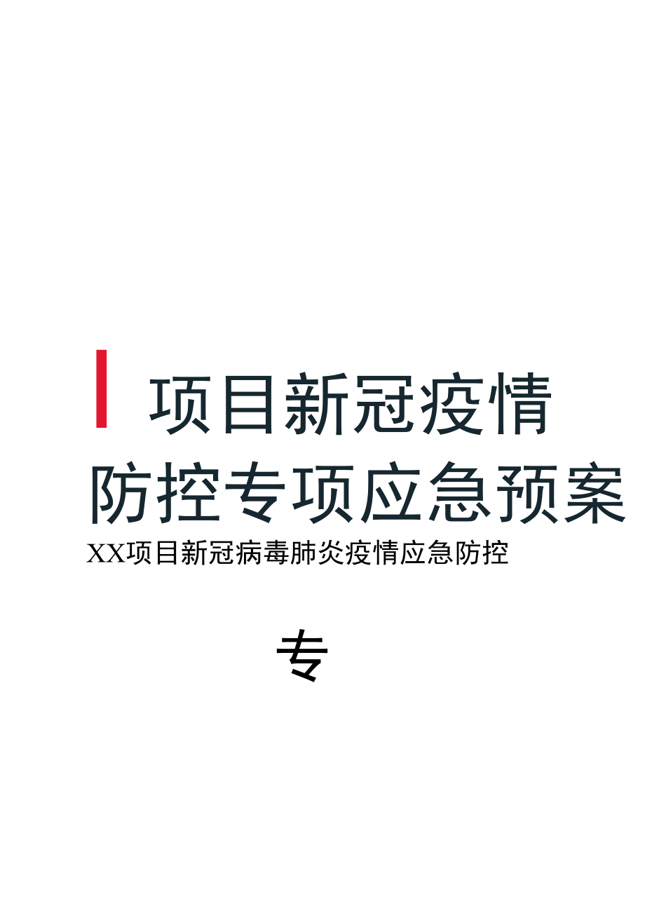 项目新冠疫情防控专项应急预案.docx_第1页