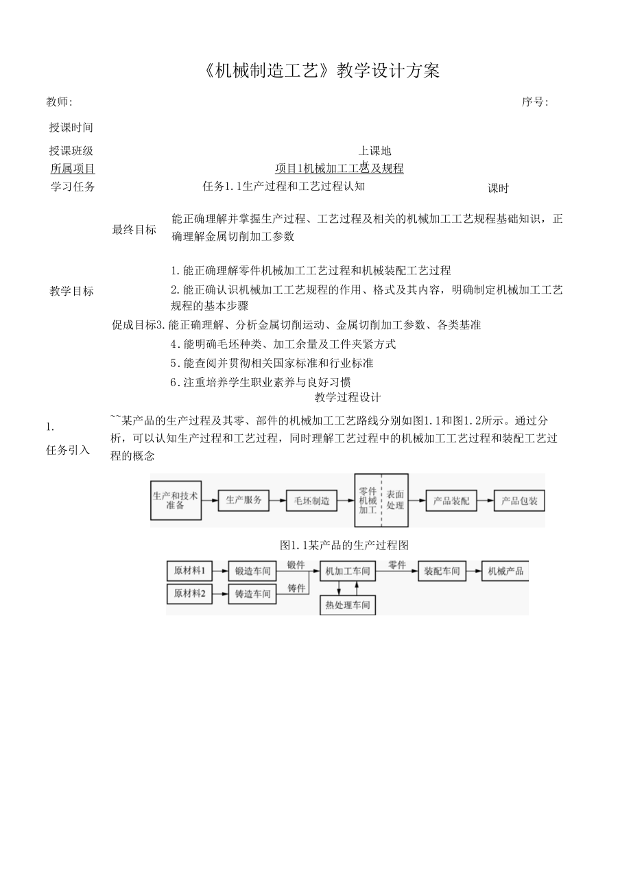 任务1.1 生产过程和工艺过程认知.docx_第1页