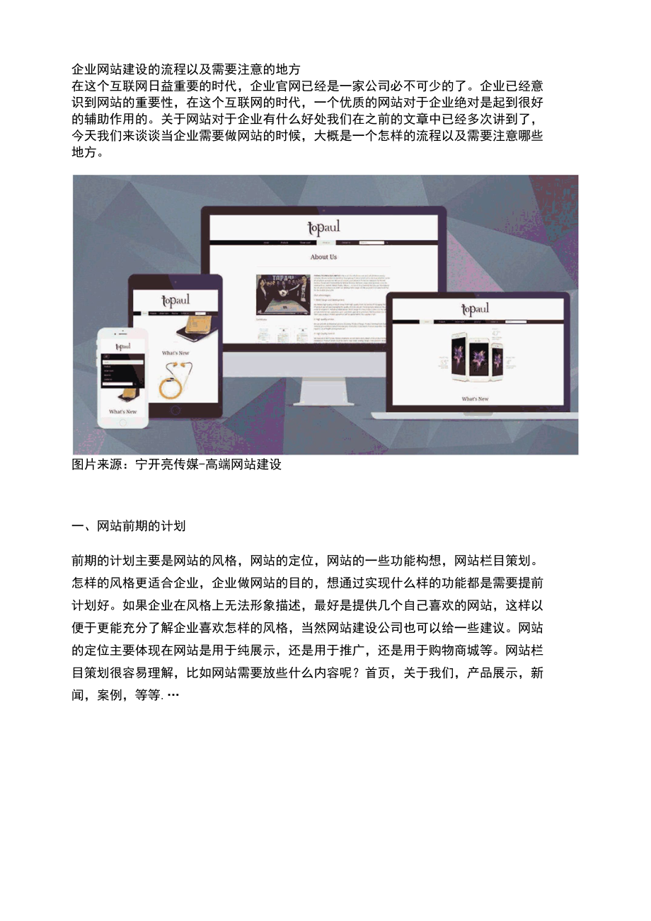 企业网站建设的流程以及需要注意的地方.docx_第1页