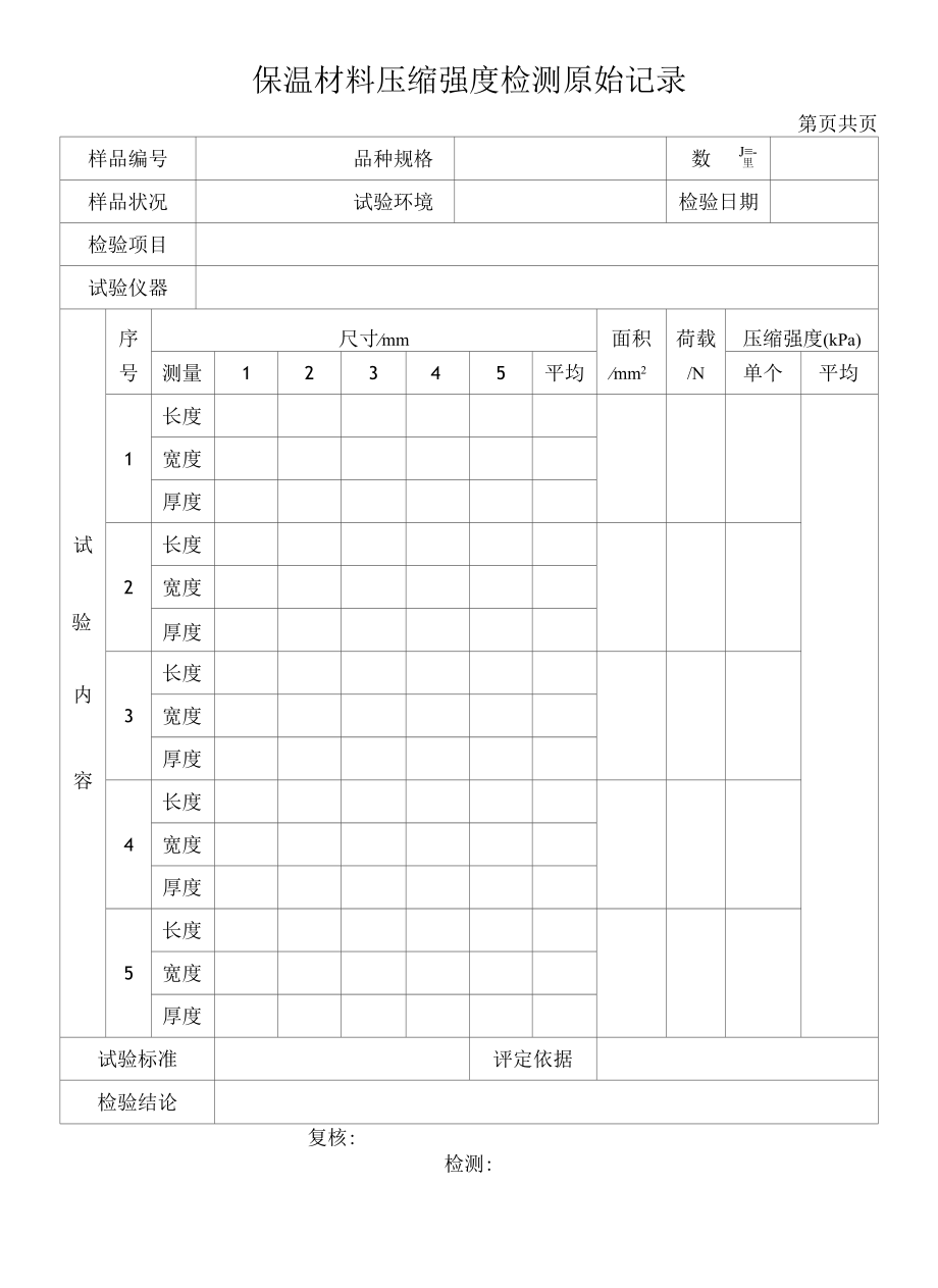 保温材料压缩强度检测原始记录.docx_第1页