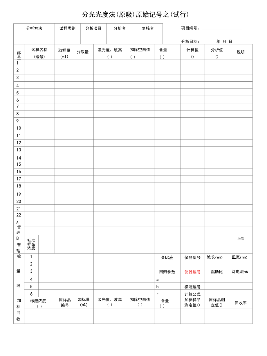 分光光度法(原吸）原始记录.docx_第1页