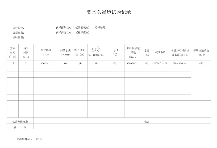 变水头渗透试验原始记录.docx_第1页