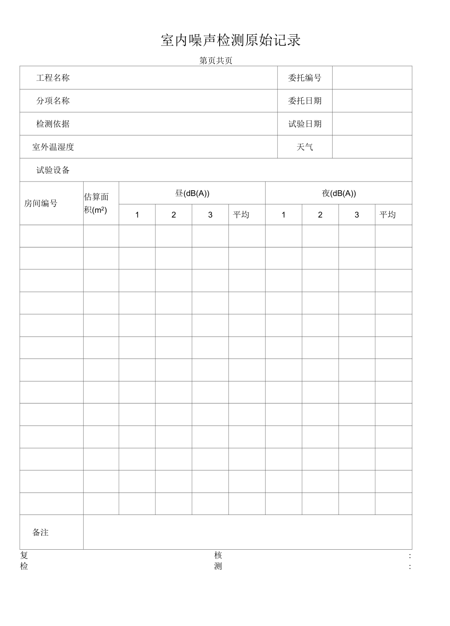 室内噪声检测原始记录4.docx_第1页