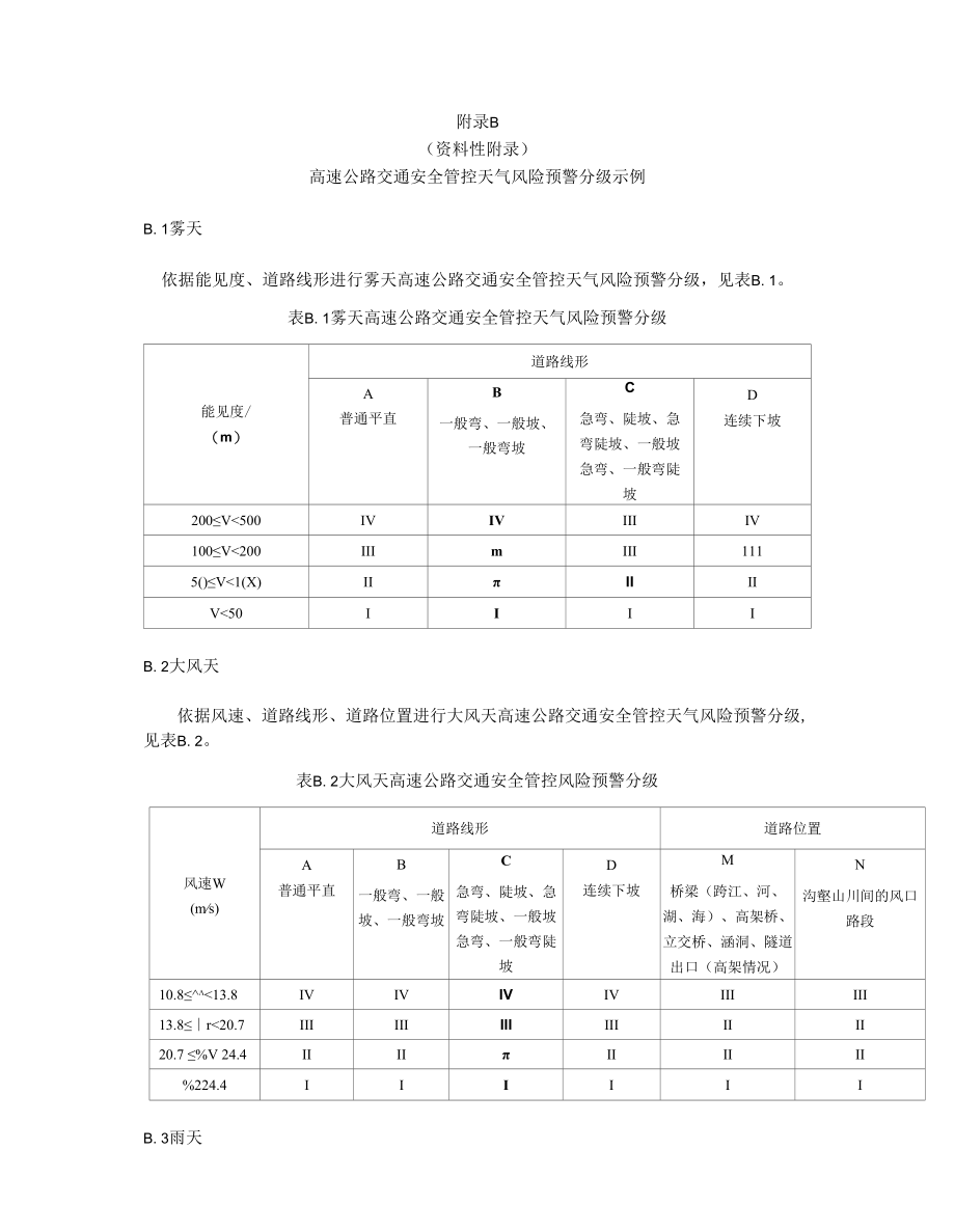 弯坡道路线形分类、高速公路交通安全管控天气风险预警分级示例.docx_第2页