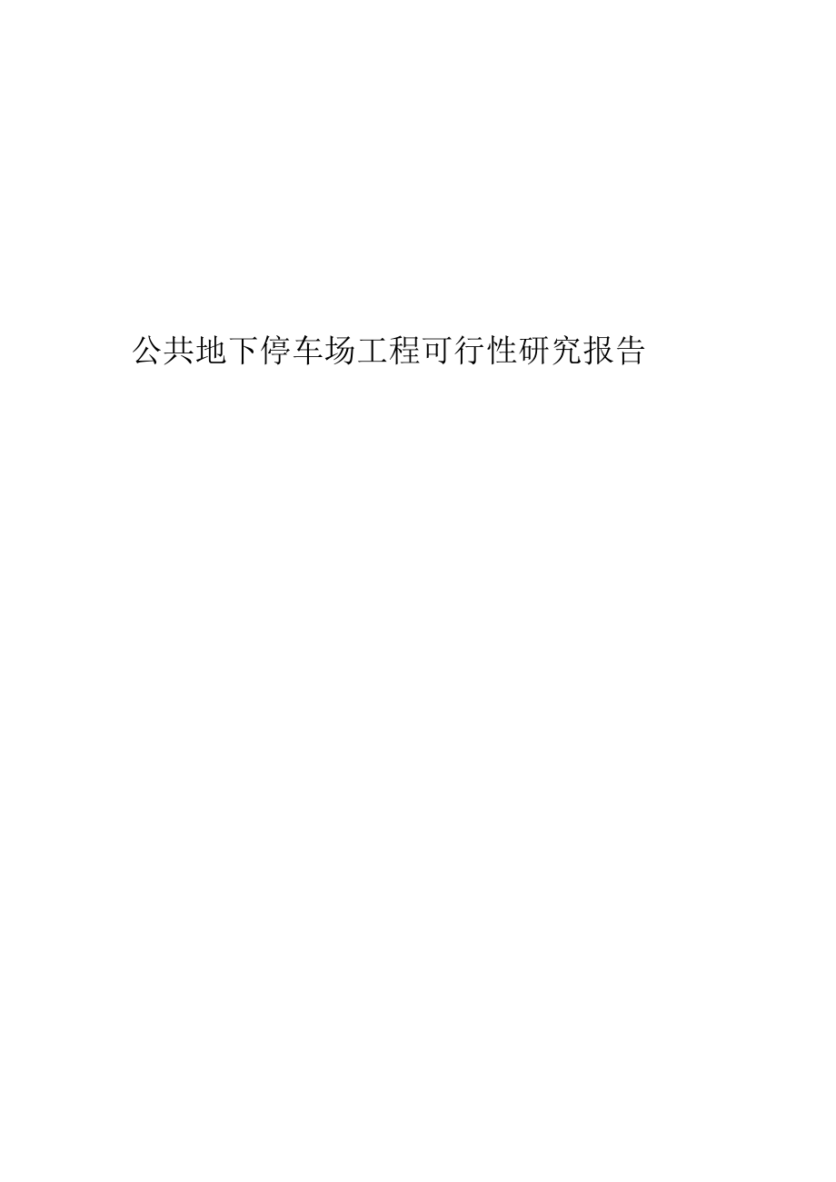 公共地下停车场项目可行性研究报告(1).docx_第1页