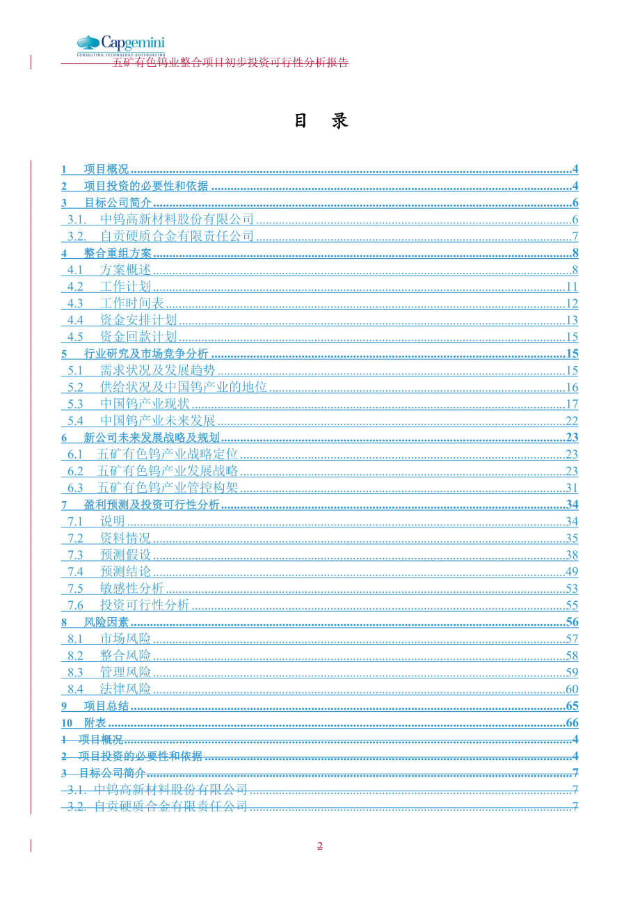 冶金行业-五矿钨业整合可行性研究报告.doc_第2页