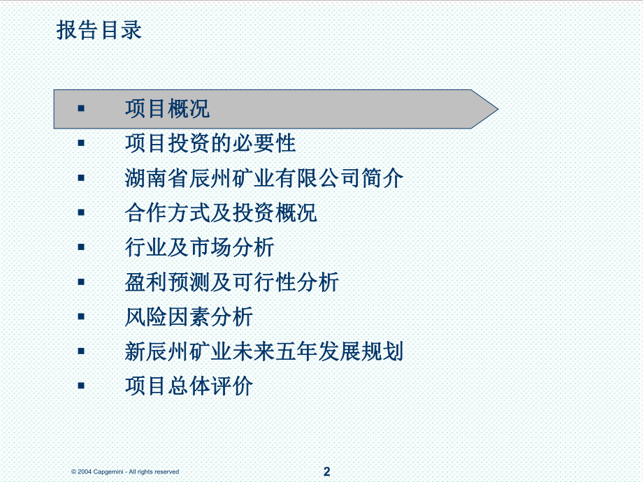 冶金行业-五矿有色参股辰州矿业项目可行性研究报告.ppt_第2页