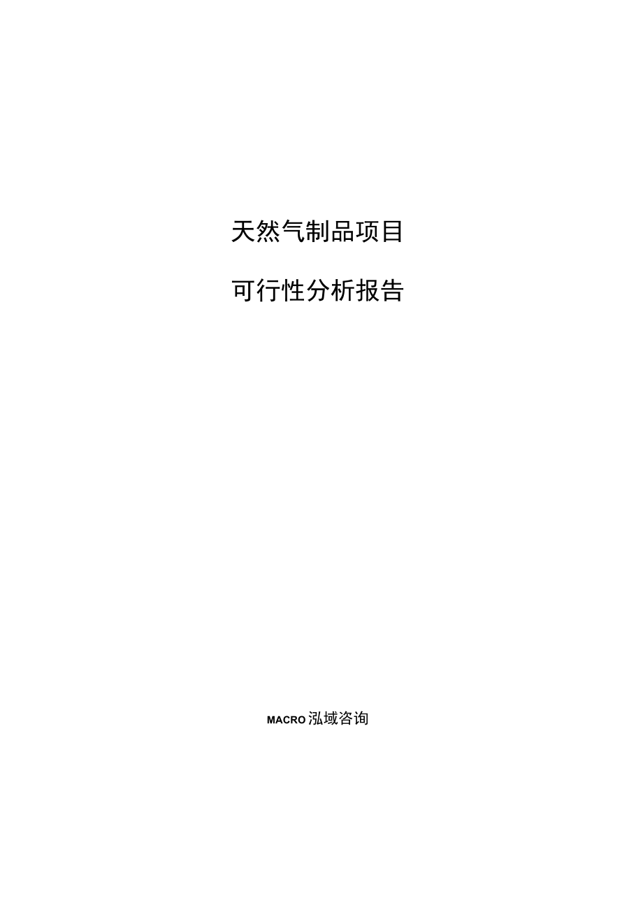 天然气制品项目可行性分析报告参考范文.docx_第1页