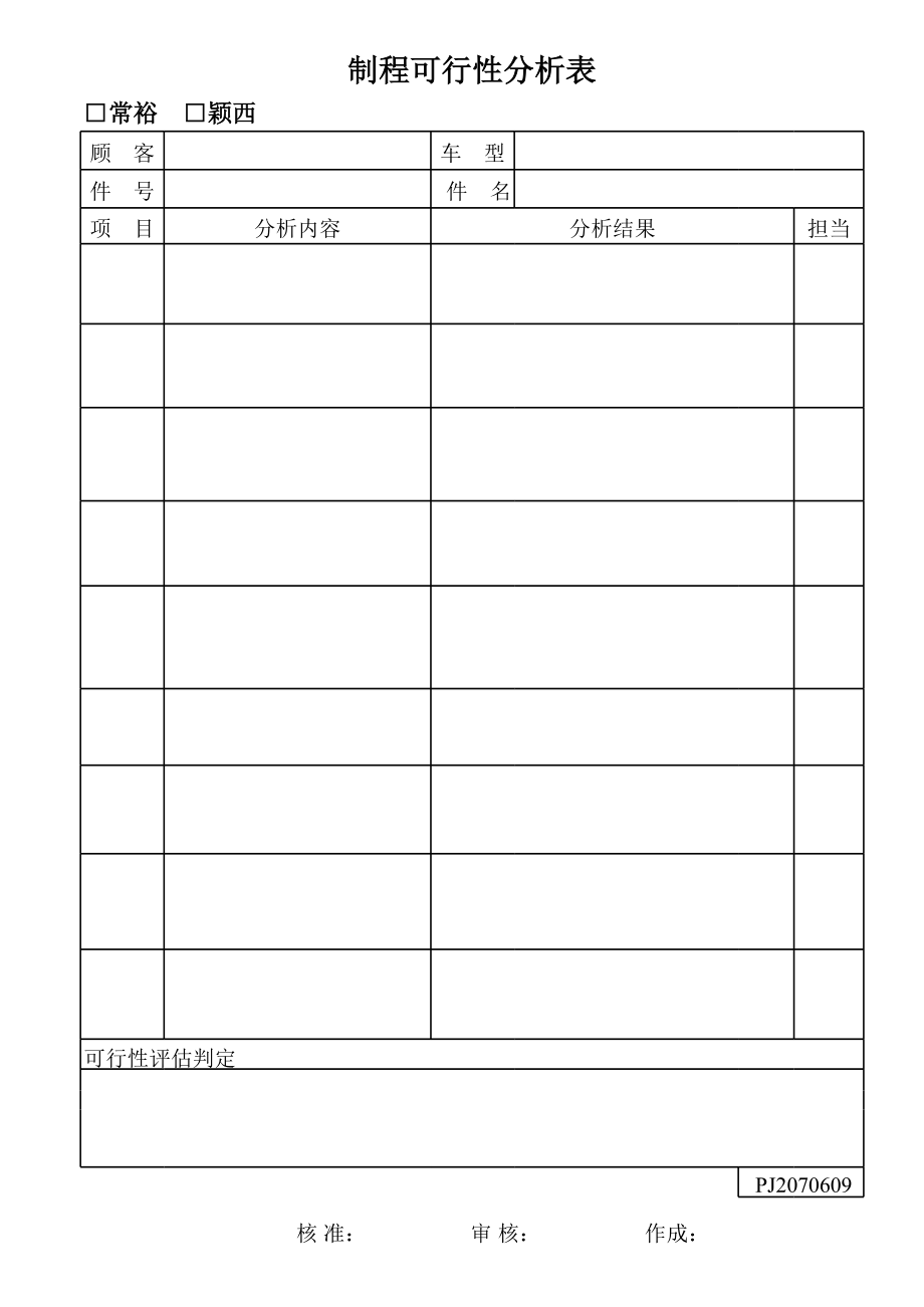 可行性报告-制程可行性分析表后置物盒.xls_第2页