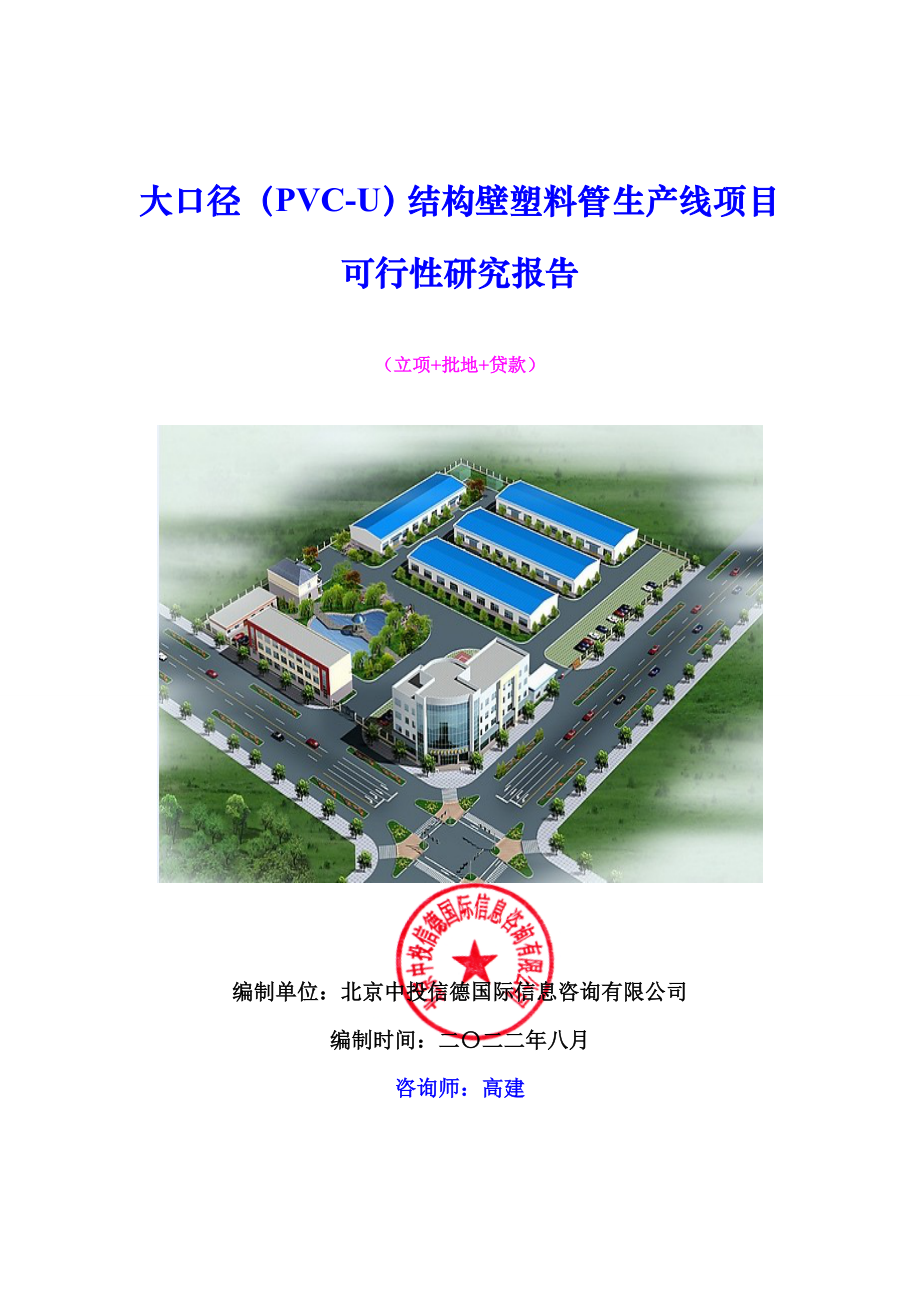 塑料与橡胶-大口径PVCU结构壁塑料管生产线项目可行性研究报告.doc_第1页