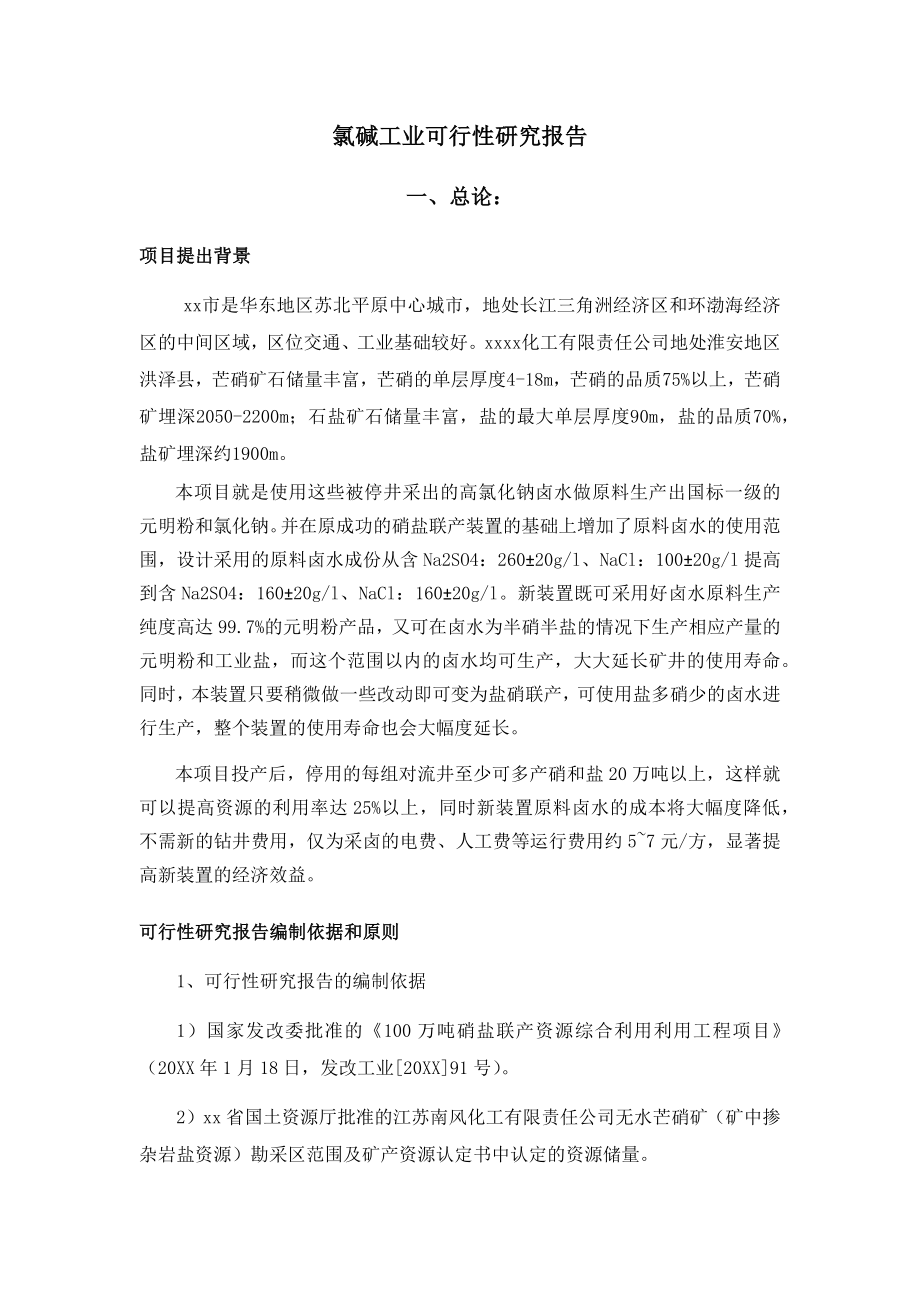 可行性报告-氯碱工业可行性研究报告骆超.docx_第1页