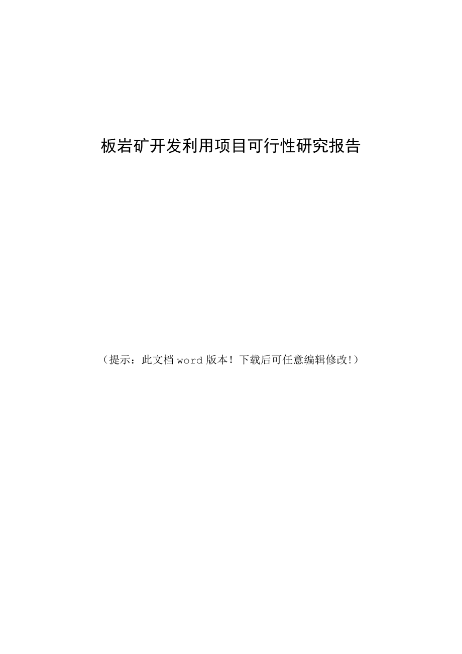 板岩矿开发利用项目可行性研究报告.docx_第1页