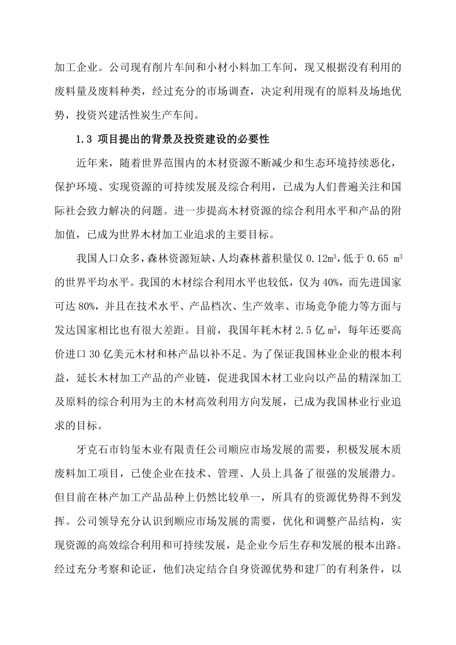 活性炭厂改造工程项目可行性研究报告.doc_第2页