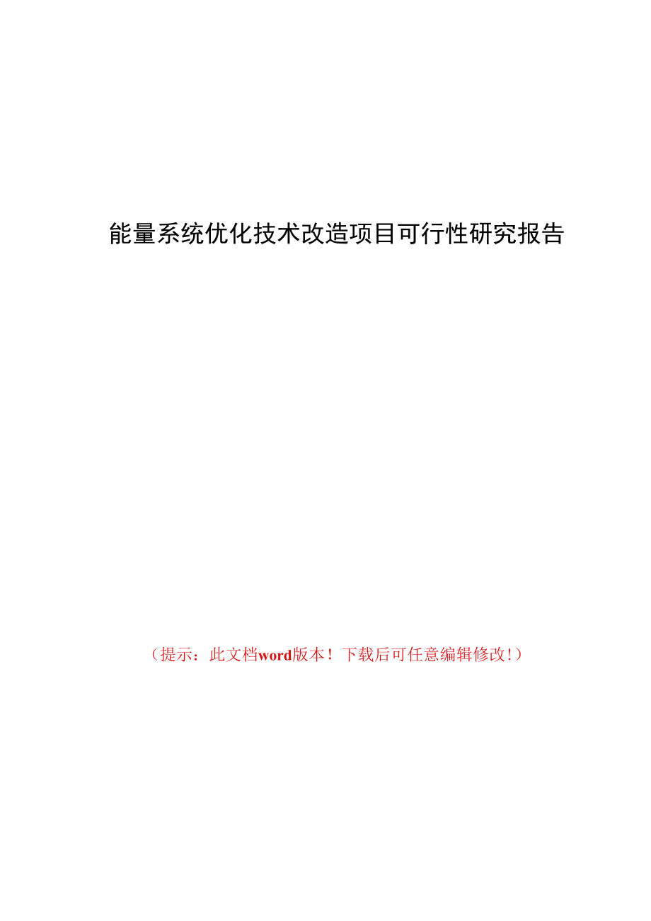 能量系统优化技术改造项目可行性研究报告.docx_第1页