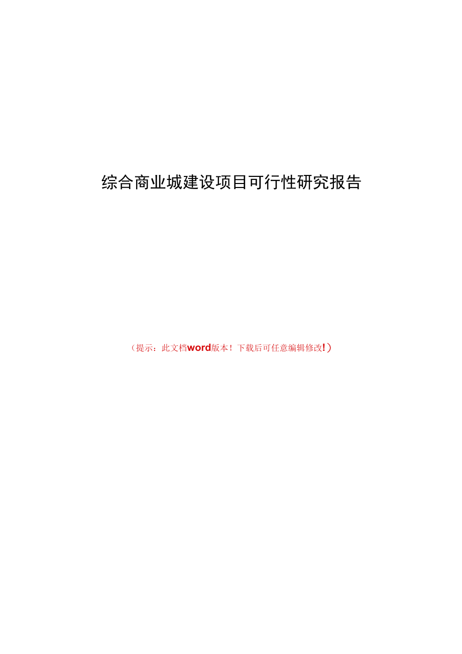 综合商业城建设项目可行性研究报告.docx_第1页