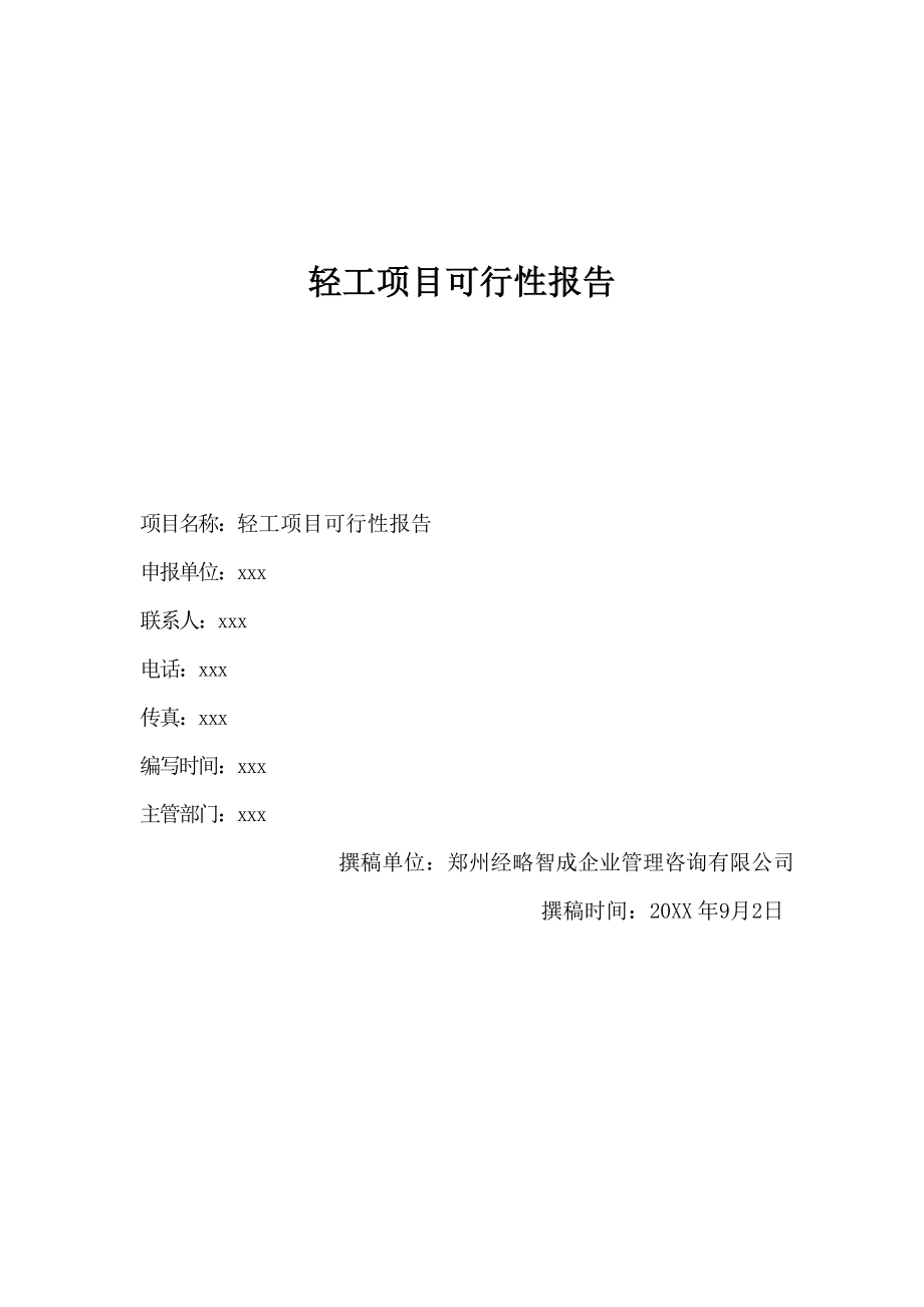 轻工项目可行性报告.doc_第1页