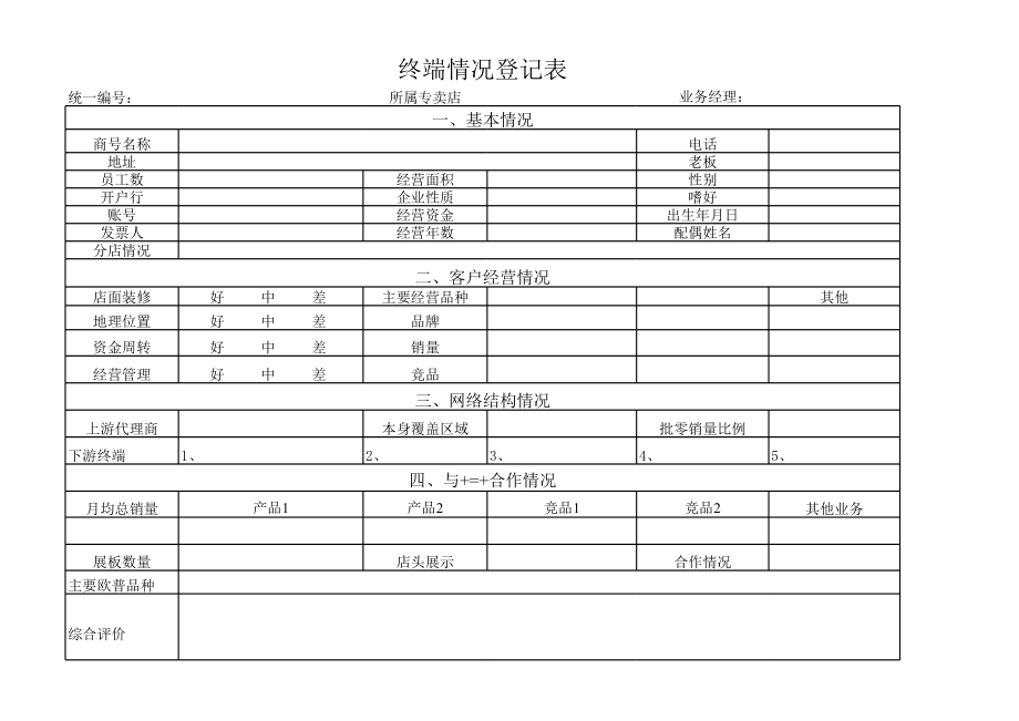 表格模板-客户管理档案表XLS 8页 精品.xls_第2页