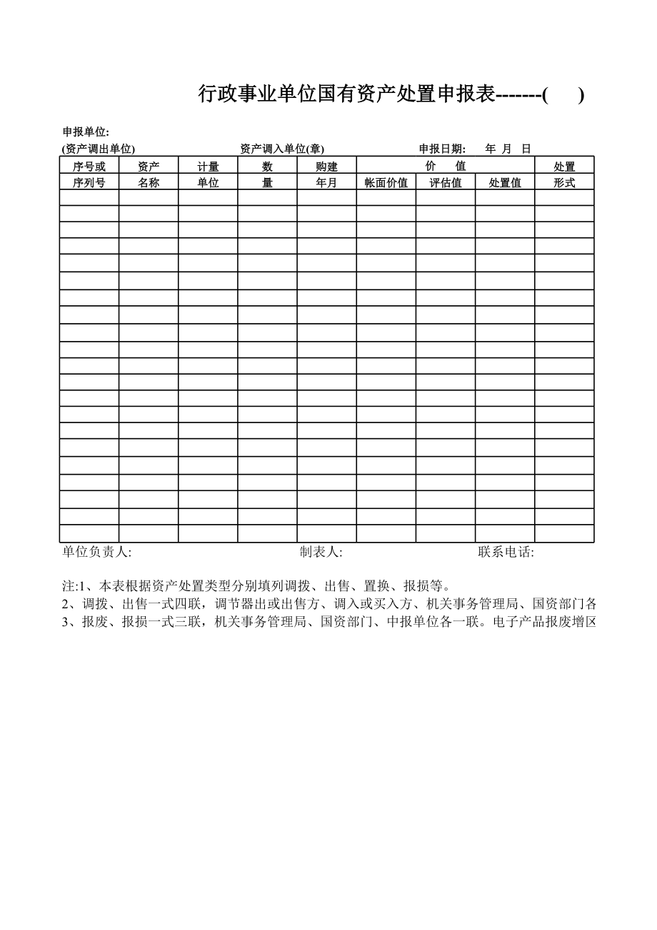 表格模板-行政事业单位国有资产申报表 精品.xls_第3页