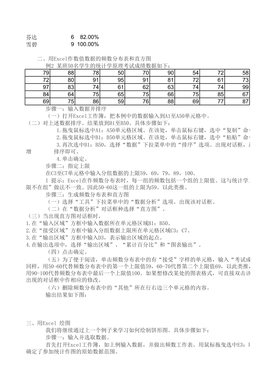 表格模板-用Excel 作频数分布表和统计图表 精品.xls_第2页