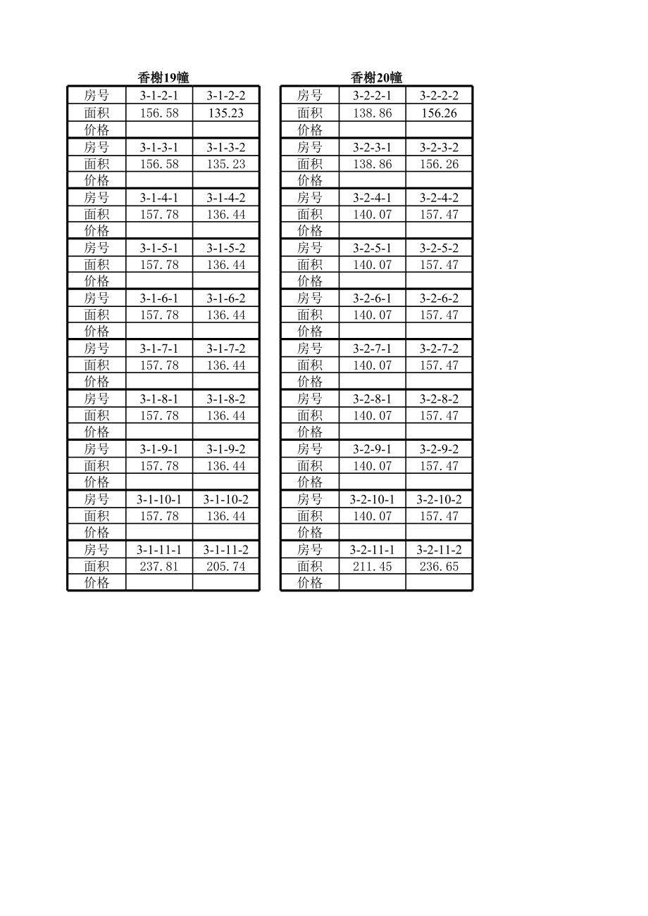 表格模板-香榭二期销控表2 精品.xls_第2页