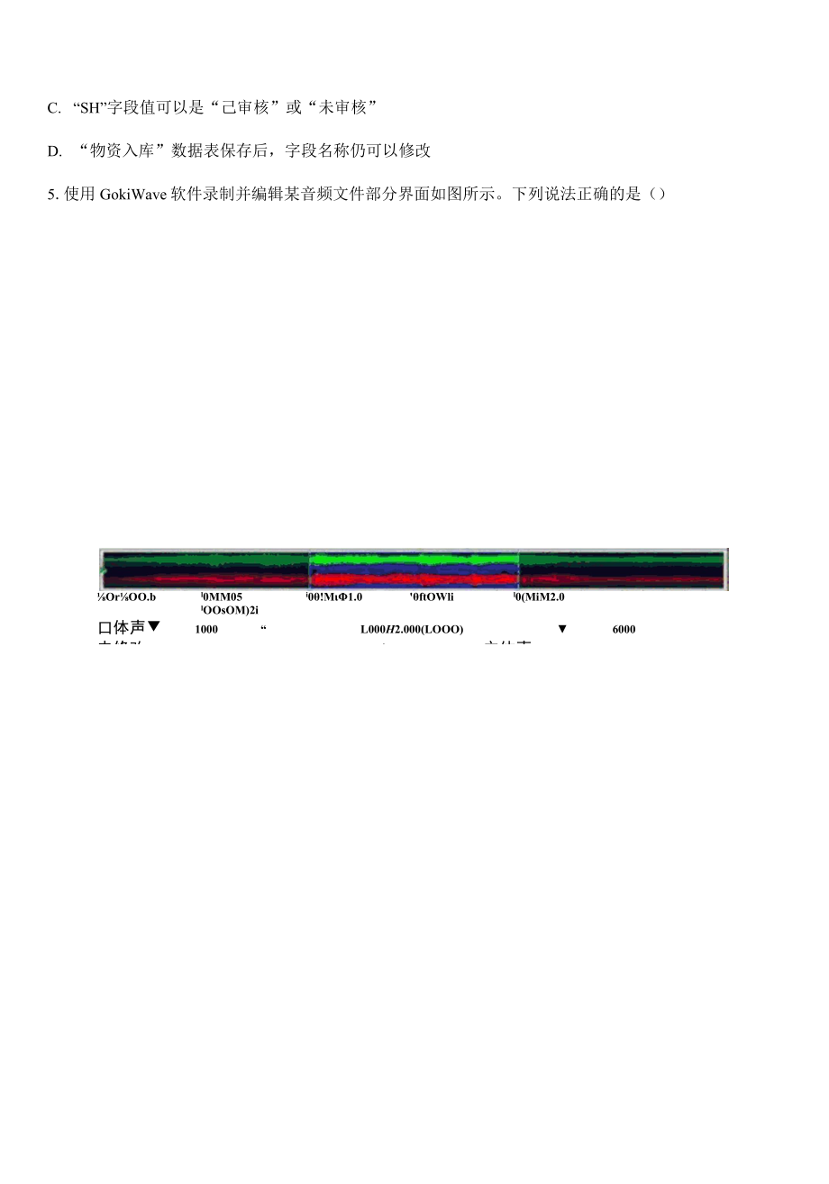 2022年1月浙江省普通高校招生选考科目考试信息技术试卷.docx_第2页