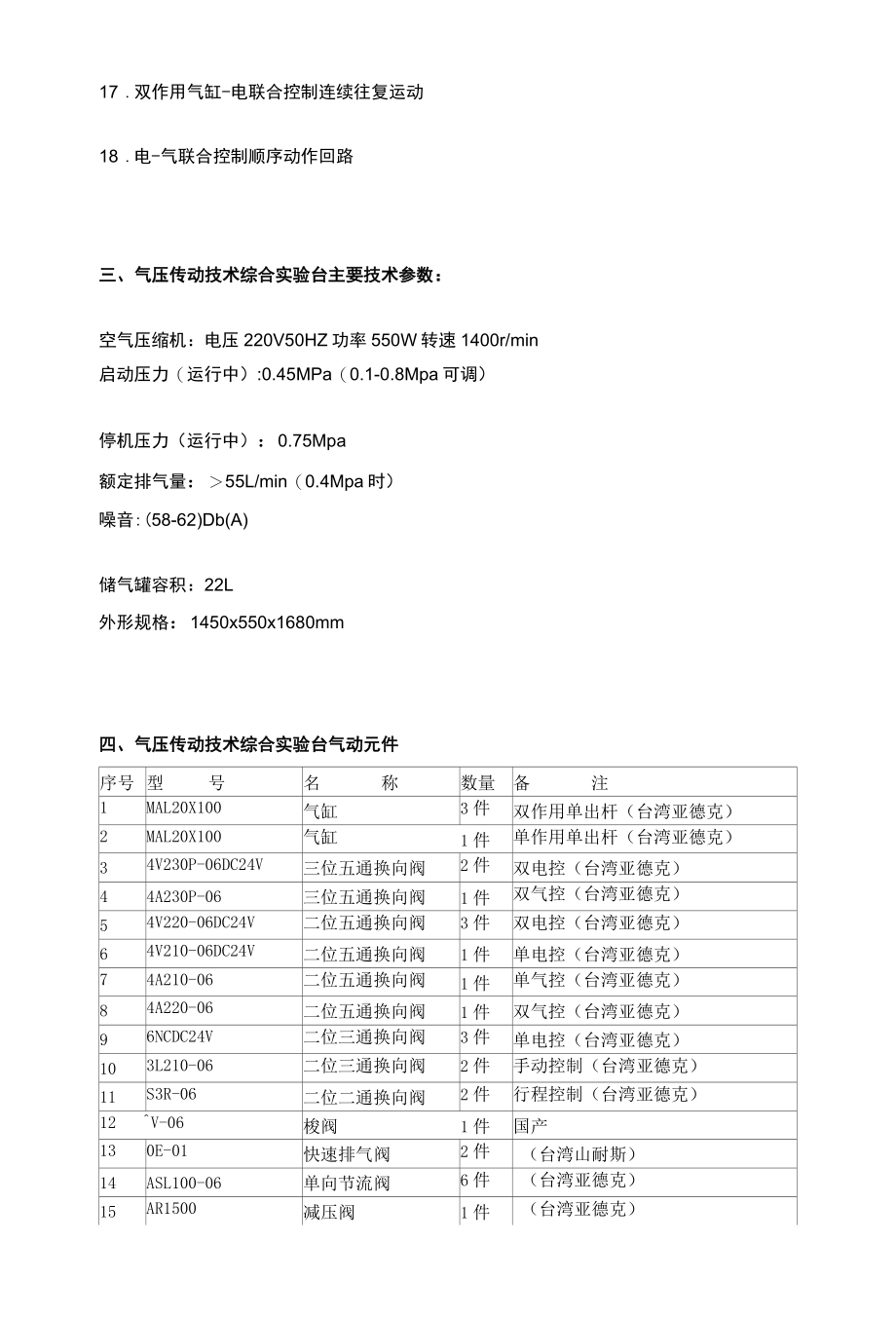 SG-QY11气压传动技术综合实验台（单面）.docx_第3页