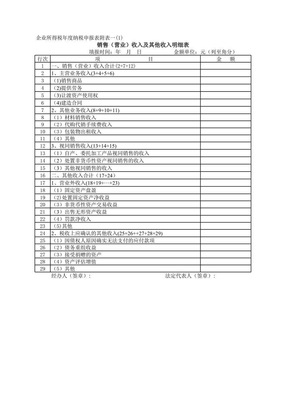 表格模板-01企业所得税年度纳税申报表 精品.xls_第2页