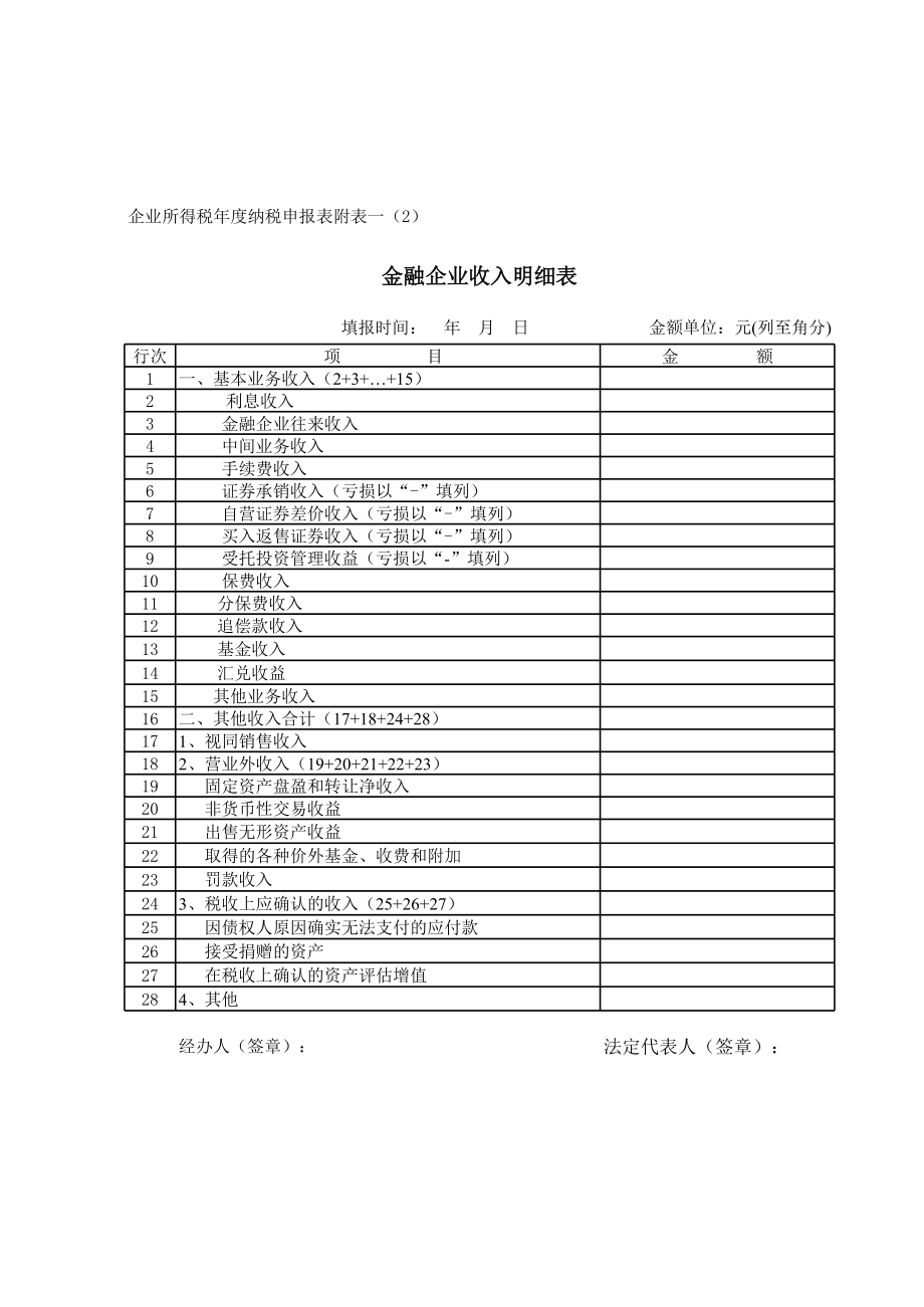 表格模板-01企业所得税年度纳税申报表 精品.xls_第3页