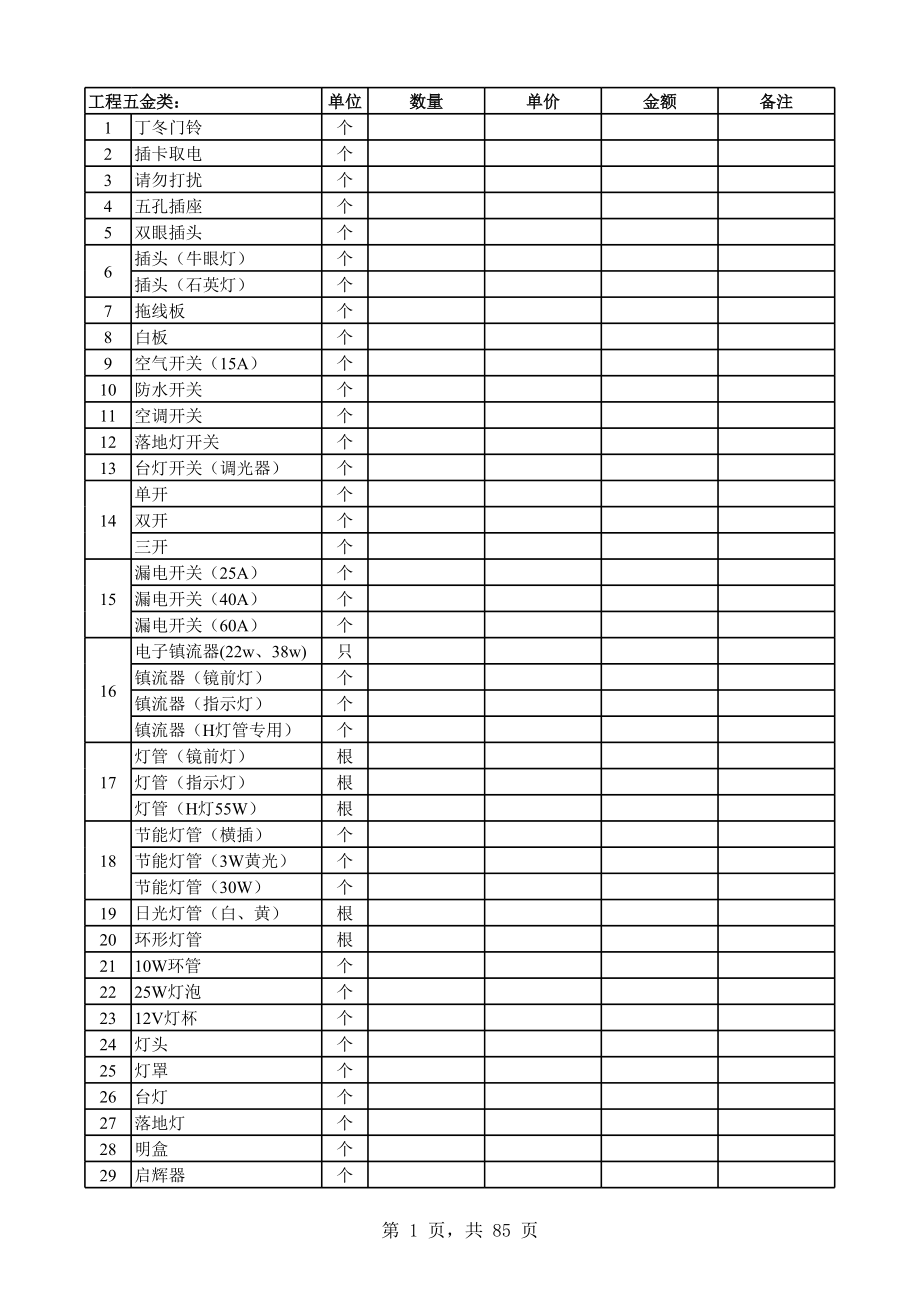 表格模板-11月份仓库盘点表 精品.xls_第1页